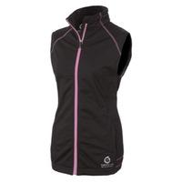 Sunderland Golf Ladies Alaska Bonded Fleece Gilet Black/Hibiscus