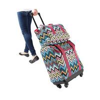 Suitcase and Flight Bag Set - Aztec Design, Polyester