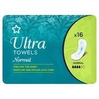 Superdrug Regular Ultra Towel without Wings x 16