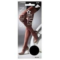 Superdrug Small 15 Denier Sheen Tights - Black