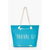 survival kit arrows beach bag turquoise