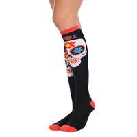 sugar skull knee high socks