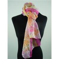 Summer time brights pink and orange floral burst Printed Scarf