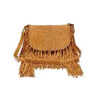 Suede Across Body Fringed Bag