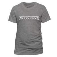 subbuteo distressed logo t shirt sports grey medium