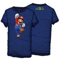 super mario t shirt jumping blue small