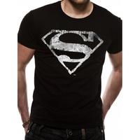 Superman Logo Mono Distressed Small T-Shirts