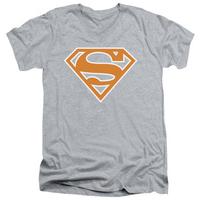 Superman - Burnt Orange&White Shield V-Neck