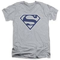 Superman - Navy & White Shield V-Neck
