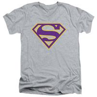 Superman - Purple & Gold Shield V-Neck