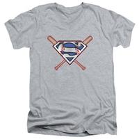 superman crossed bats v neck