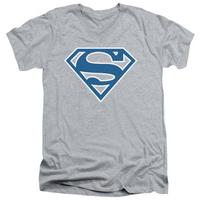 superman blue white shield v neck