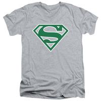 Superman - Green & White Shield V-Neck