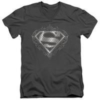 Superman - Tribal Steel Logo V-Neck