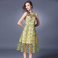 suoqi womens going out work sexy vintage sheath dress print round neck ...