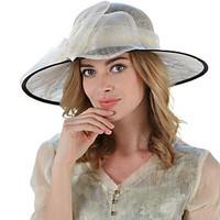 Summer in Europe and the elegant yarn lace color matching hat Ms. Han edition bowknot along the beach sun hat