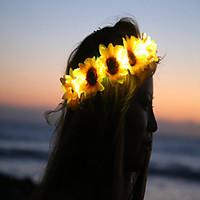 Sunflower Led Light Up Flower CrownFloral HeadbandLight Up Flower CrownHeadband Coachella Halloween