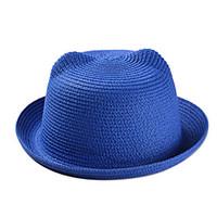 Summer Lady Lovely Cat Ear Candy Color Woven Straw Bear Shade Beach Hat