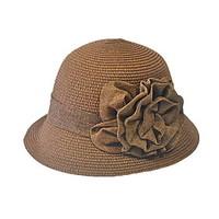 Summer Straw Hat Cap Beautiful Flower Girllady Round Wide Brim Hawaii Folding Soft Sun Hat Casual Foldable Brimmed Beach Hats For Women