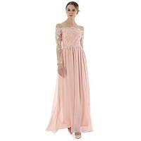 suoqi formal dress sexy party womens dresses solid boat neck long slee ...