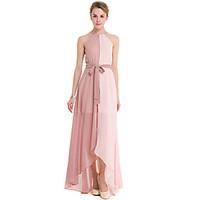 SUOQI Fashion Wild Hanging Neck Sleeveless Fight Color Split The Fork Chiffon Long Skirt Party Cocktail Party Beach Holiday Leisure Dress