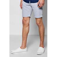 Super Skinny Textured Shorts - blue