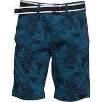 superdry mens international print od chino shorts navy blue woodblock