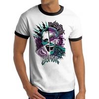 Suicide Squad Joker Montage Men\'s Large T-Shirt - White