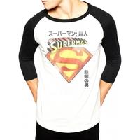 superman japanese mens medium baseball shirt white