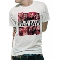 Suicide Squad - Text And Group Men\'s Small T-Shirt - White