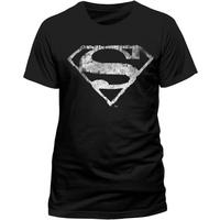 Superman - Logo Mono Distressed Men\'s Small T-Shirt - Black