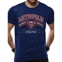 superman metropolis athletics mens medium t shirt blue