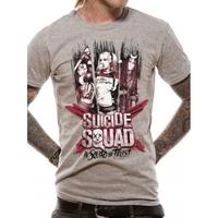 suicide squad trio mens small t shirt grey