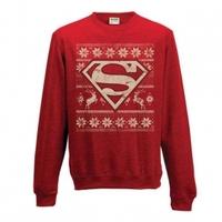 Superman Unisex Small Christmas Jumper - Red