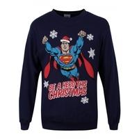 Superman Hero Unisex XX-Large Christmas Jumper - Blue