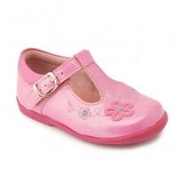 Sunflower, Bright Pink Patent Girls Buckle First Walking Shoes