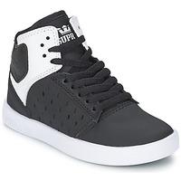 supra atom girlss childrens shoes high top trainers in black