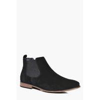 suede chelsea boots black