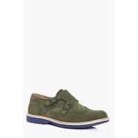 Suedette Monk Shoes - khaki