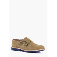 Suedette Monk Shoes - sand