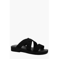 Suede Strap Sandal - black