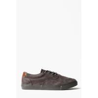 Suede Lace Up Trainers - grey