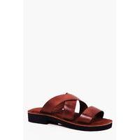 Suede Strap Sandal - camel