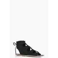 suede ghillie lace up sandal black