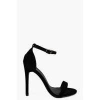 Suedette Skinny Barely There Heels - black