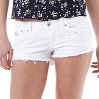 Superdry Womens Folkloric Low Rise Denim Hot Pants Gypsy Rose Optic