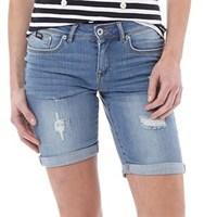 superdry womens bermuda denim shorts summer worn