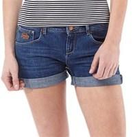 Superdry Womens Boyfriend Denim Shorts Malibu Blue