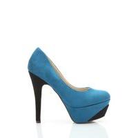 Suedette Contrast Heel Platform Shoes