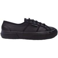 superga 2750 fglu leather mens shoes trainers in black